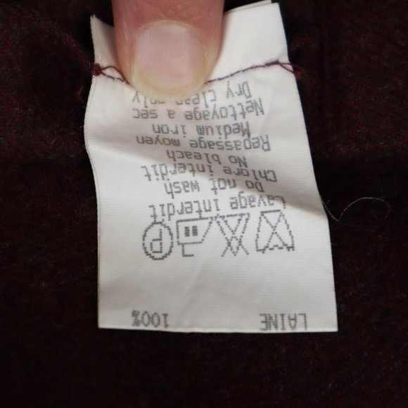 KENZO HOMME Wool Button-Up Shirt, Red Size Small - Picture 10 of 10